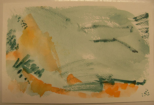 Untitled_3. Watercolor on paper. 3” x 8.5”. Terri Suess. 2012.